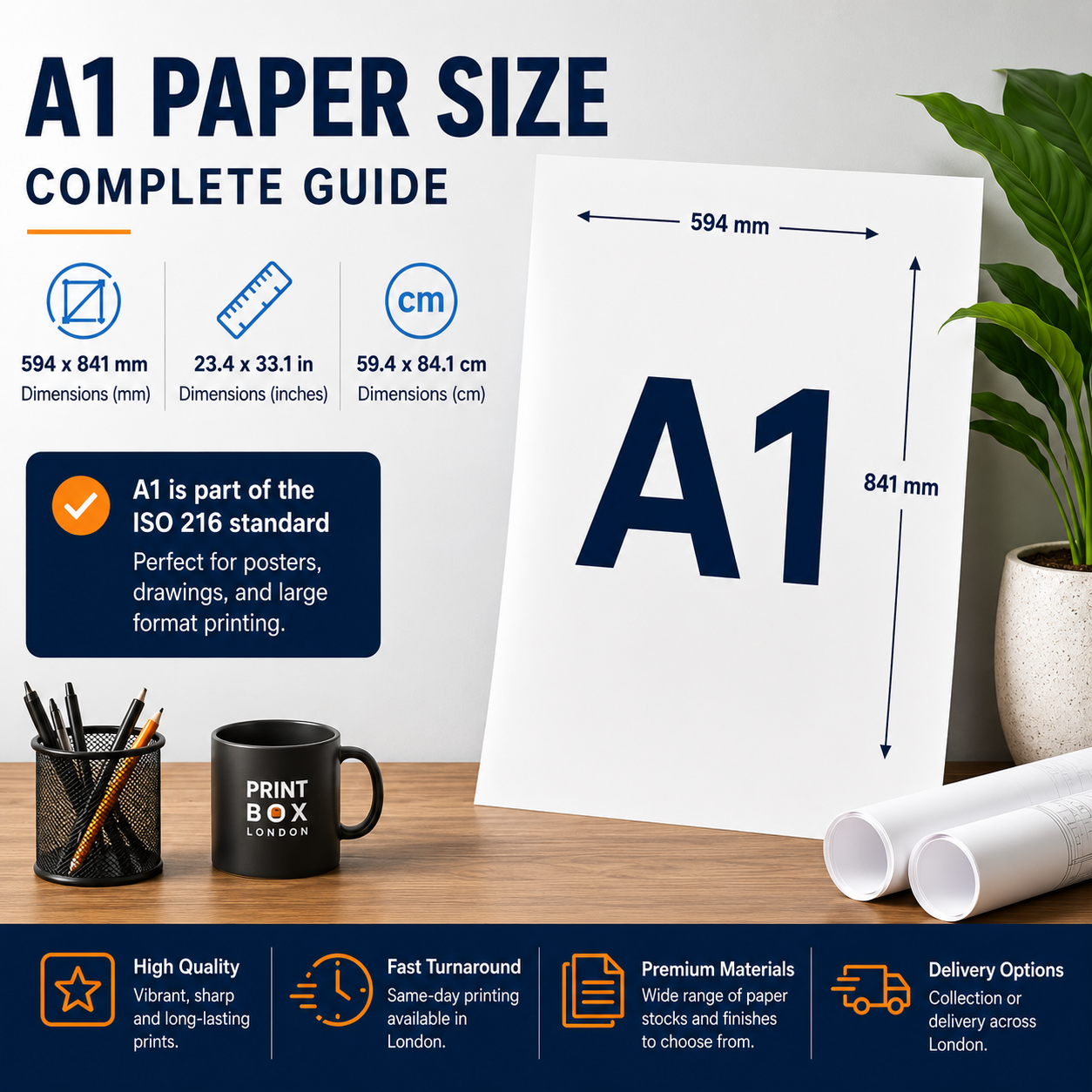 A1 paper size dimensions guide by Printbox London